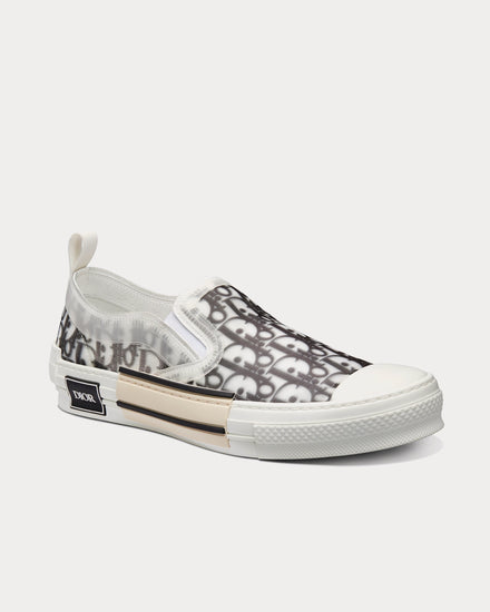 Dior B23 Black and White Dior Oblique Canvas Slip On Sneakers - 2