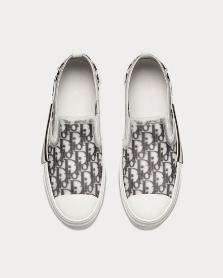 Dior B23 Black and White Dior Oblique Canvas Slip On Sneakers - 3