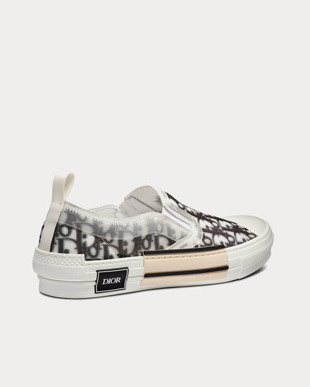 Dior B23 Black and White Dior Oblique Canvas Slip On Sneakers - 4