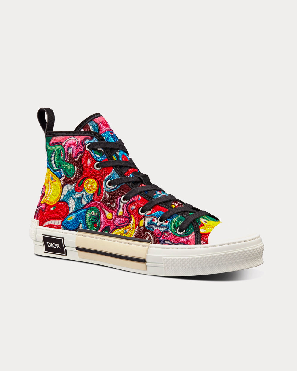 Dior x Kenny Scharf - B23 Multicolor Resin Pearl Embroidery High Top Sneakers