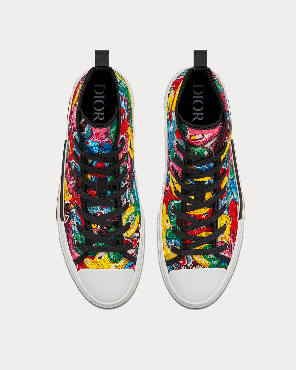 Dior x Kenny Scharf B23 Multicolor Resin Pearl Embroidery High Top Sneakers  - Sneak in Peace