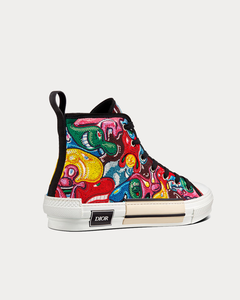 Dior x Kenny Scharf B23 Multicolor Resin Pearl Embroidery High Top Sneakers - 4