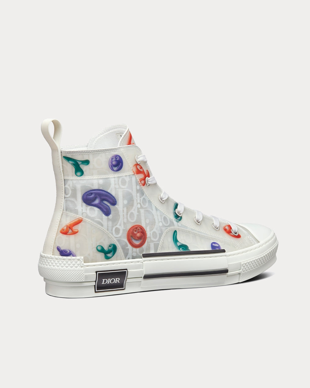 Dior x Kenny Scharf - B23 White Dior Oblique Canvas with Multicolor Motif High Top Sneakers