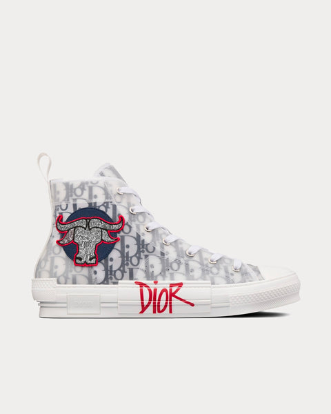 status gå i stå Tæmme Dior x Stussy B23 SHAWN Ox Head Embroidery Patch White High Top Sneakers -  Sneak in Peace