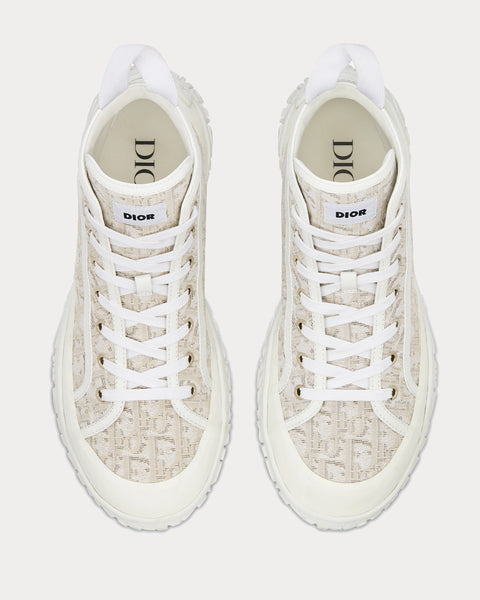 Dior B28 Off-White Dior Oblique Jacquard and White Rubber High Top