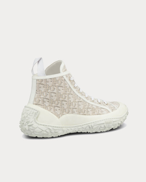 Dior B28 Off-White Dior Oblique Jacquard and White Rubber High Top