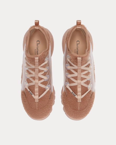 Dior Women's D-Connect Nude Fur-Effect Knit Low Top Sneakers
