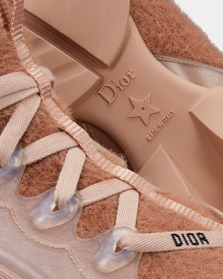 Dior Women's D-Connect Nude Fur-Effect Knit Low Top Sneakers