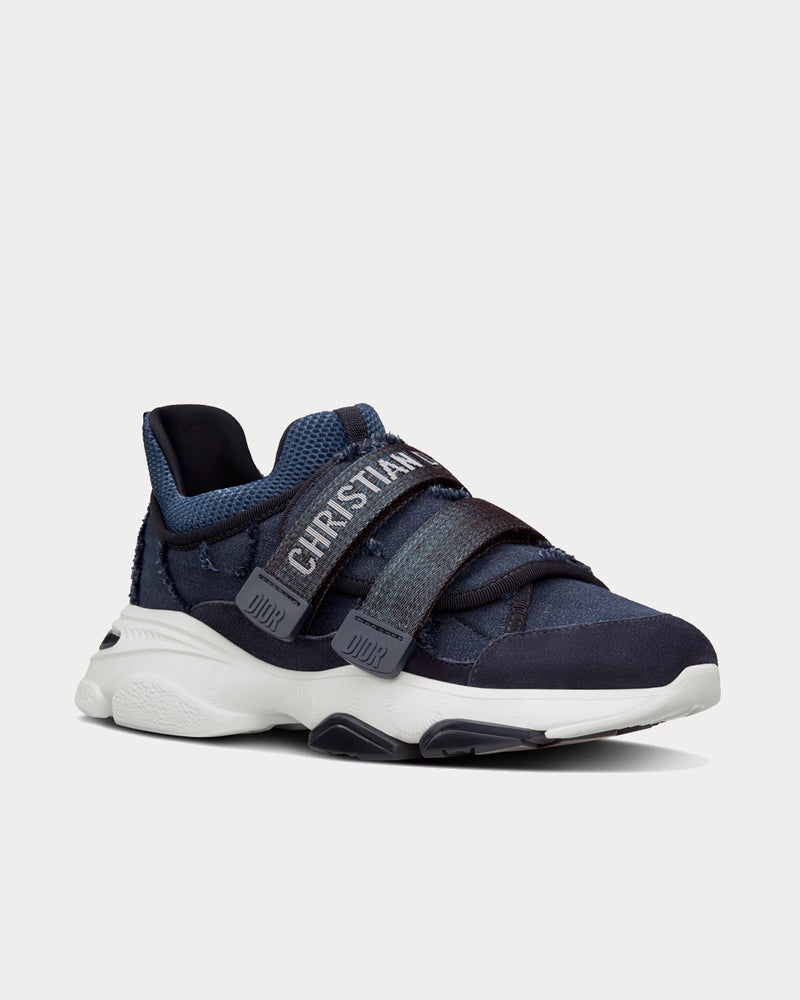 Dior D-Wander Denim Blue Camouflage Technical Fabric Low Top Sneakers - 2