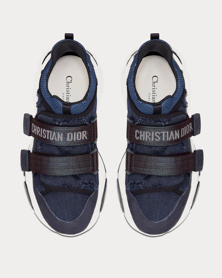 Dior D-Wander Denim Blue Camouflage Technical Fabric Low Top Sneakers - 3