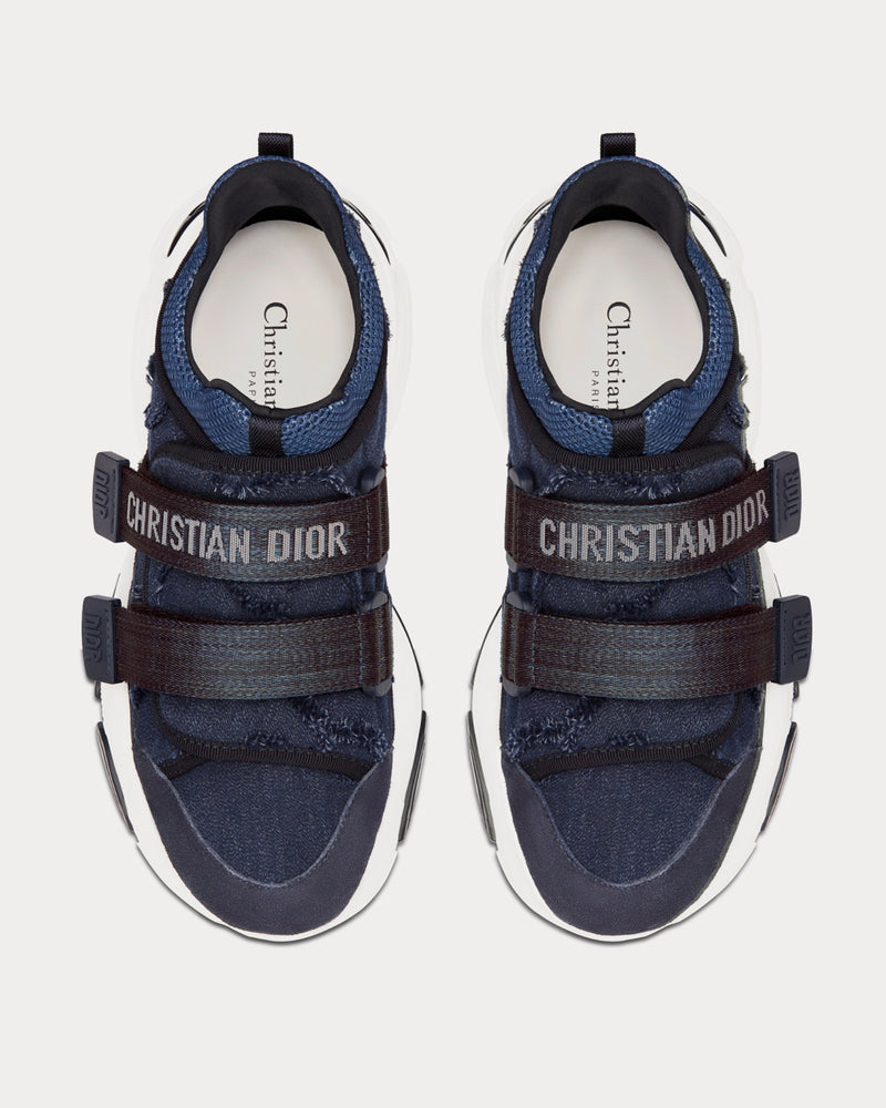 Dior D-Wander Denim Blue Camouflage Technical Fabric Low Top Sneakers - 3