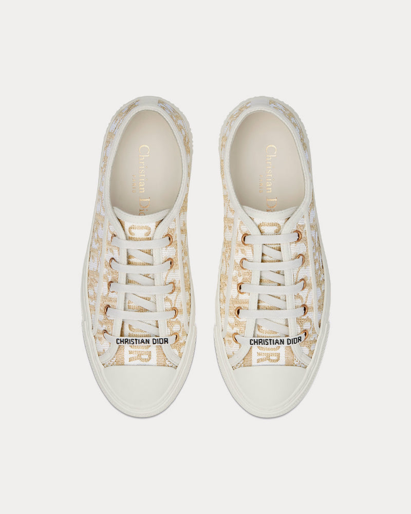 Dior Walk'n'Dior Gold-Tone Dior Oblique Cotton with Metallic Thread Embroidery Low Top Sneakers - 2