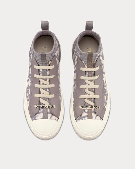 Dior Walk'N'Dior Gray Dior Oblique Technical Mesh Low Top Sneakers - 4