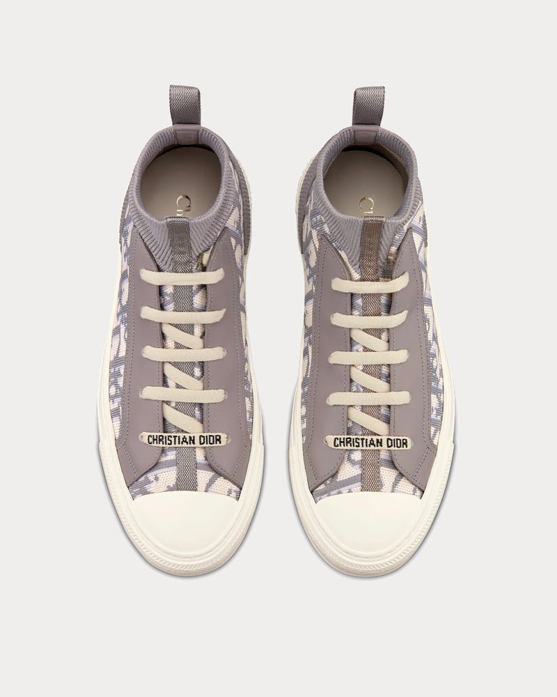 Dior Walk'N'Dior Gray Dior Oblique Technical Mesh Low Top Sneakers - 4