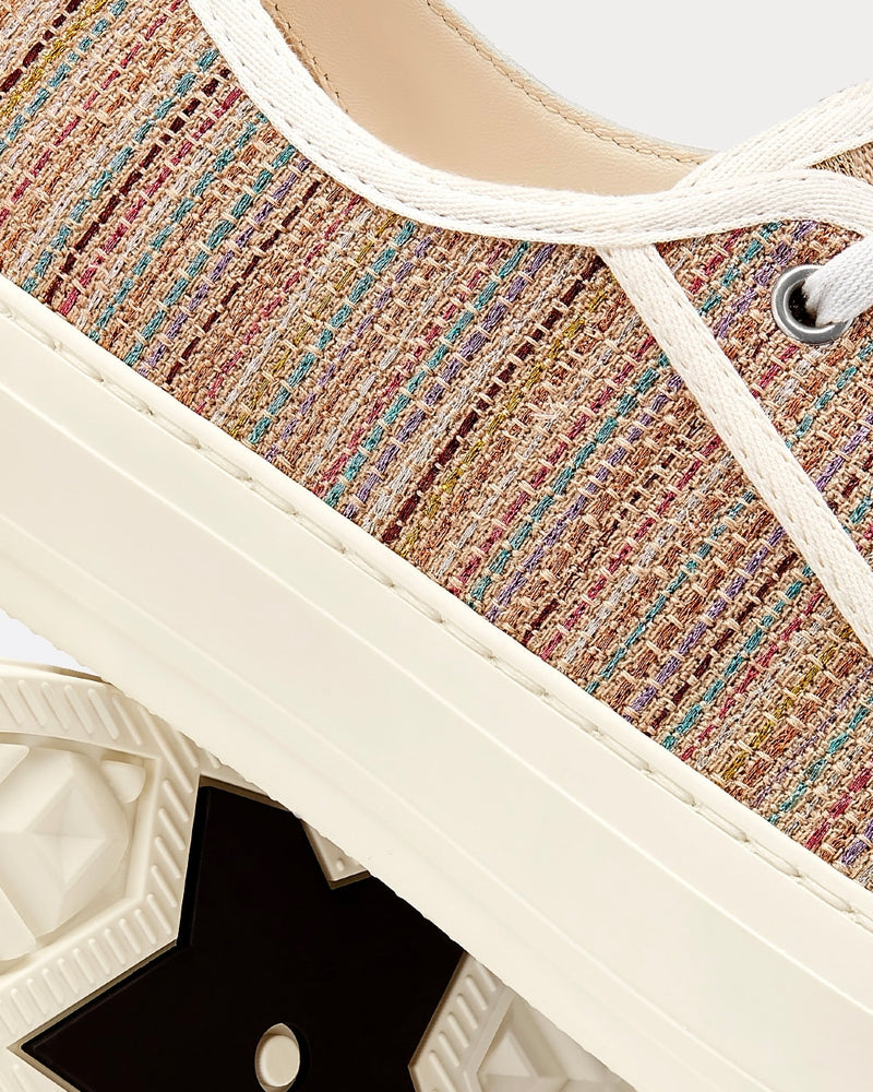 Dior Walk'n'Dior Multicolor Dior Gold Metallic Thread Embroidered Cotton Low Top Sneakers - 5