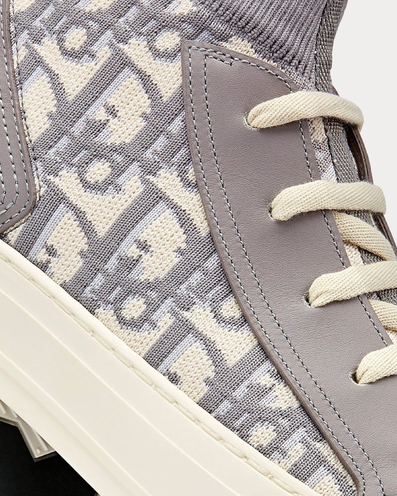 Dior Walk'N'Dior Gray Dior Oblique Technical Mesh Low Top Sneakers - 5