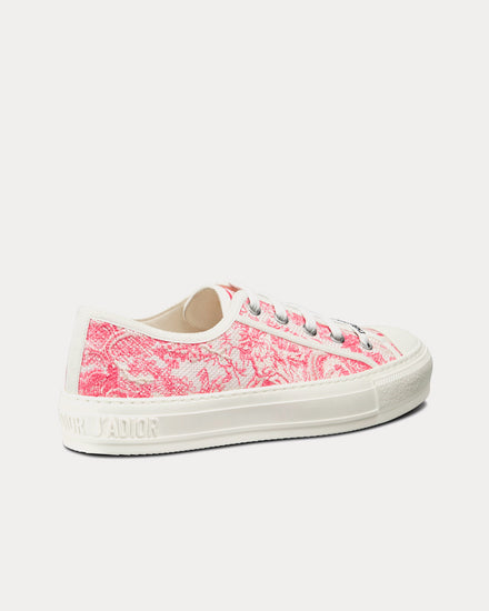 Dior Walk'n'Dior Peony Pink Toile de Jouy Embroidered Cotton Low Top Sneakers - 3