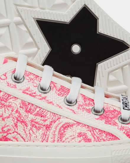 Dior Walk'n'Dior Peony Pink Toile de Jouy Embroidered Cotton Low Top Sneakers - 4