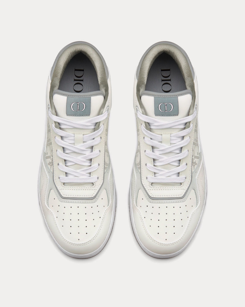 Dior B27 White and Gray Smooth Calfskin with White Dior Oblique Galaxy Leather Low Top Sneakers - 2
