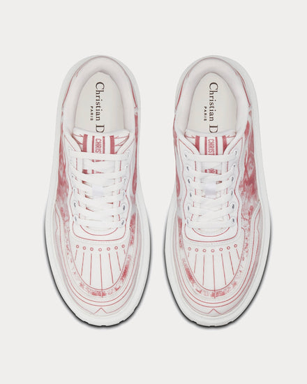 Dior Addict Raspberry Toile de Jouy Technical Fabric Low Top Sneakers - 3