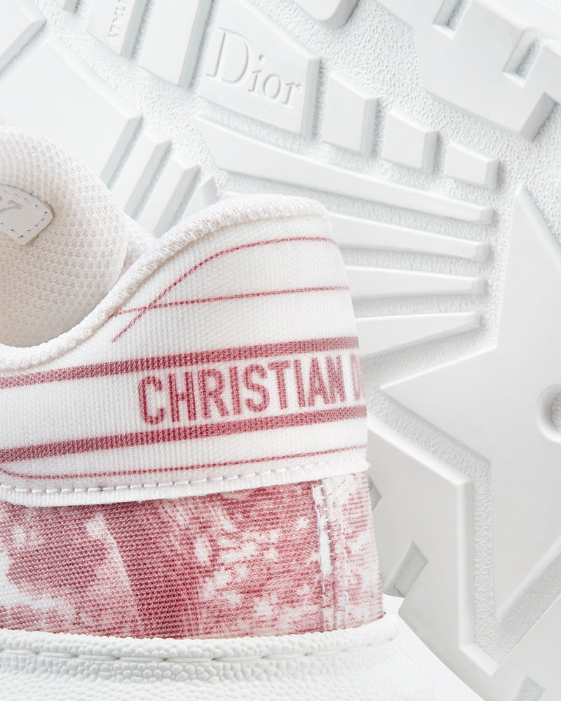 Dior Addict Raspberry Toile de Jouy Technical Fabric Low Top Sneakers - 4