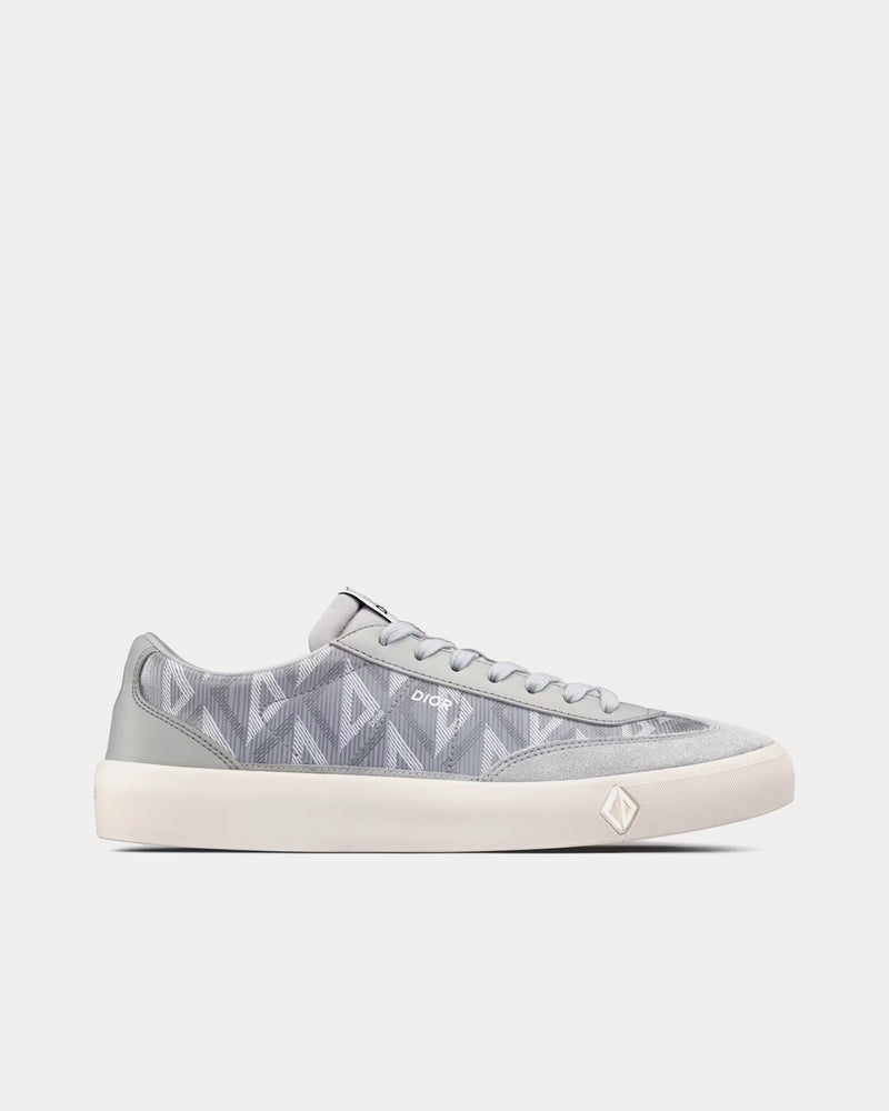 Dior Men's B101 Gray CD Diamond Canvas, Smooth Calfskin and