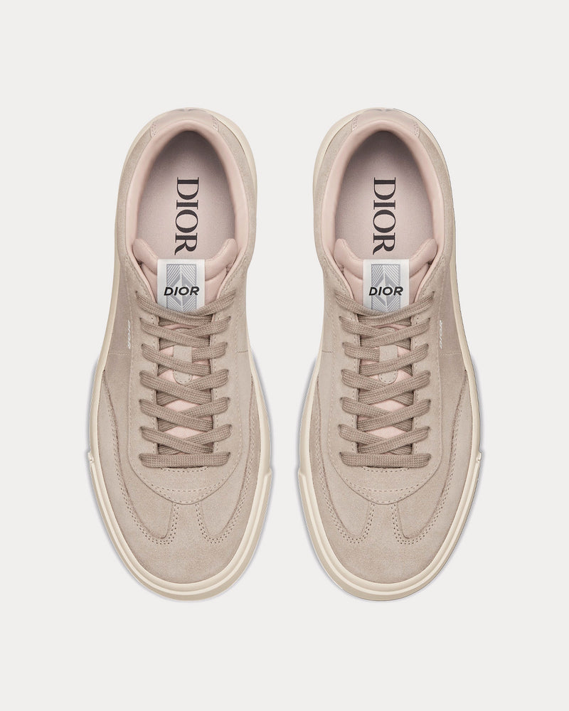 Dior Men's B101 Greige Nubuck Calfskin Low Top Sneakers