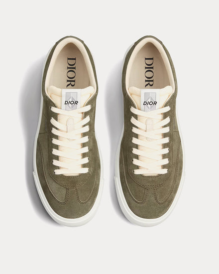 Dior Men's B101 Nubuck Calfskin Khaki Low Top Sneakers