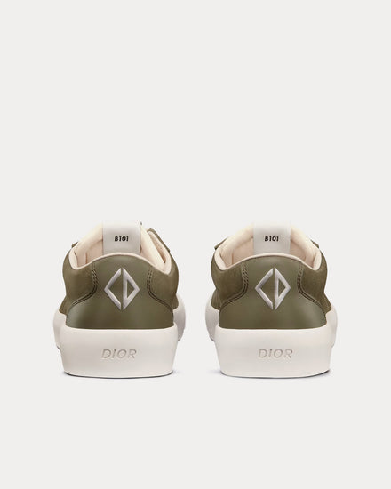 Dior Men's B101 Nubuck Calfskin Khaki Low Top Sneakers