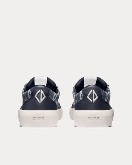 Dior B101 Navy Blue CD Diamond Canvas, Smooth Calfskin and Nubuck Low Top Sneakers - 4