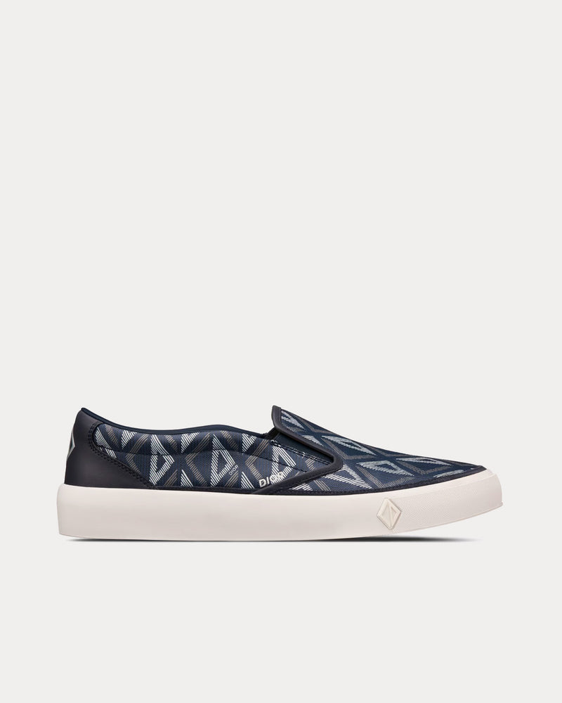 【★DIOR★】CD Diamond B101 スリッポンスニーカー Dior B101 Sneakers Navy Blue CD Diamond Canvas Smooth