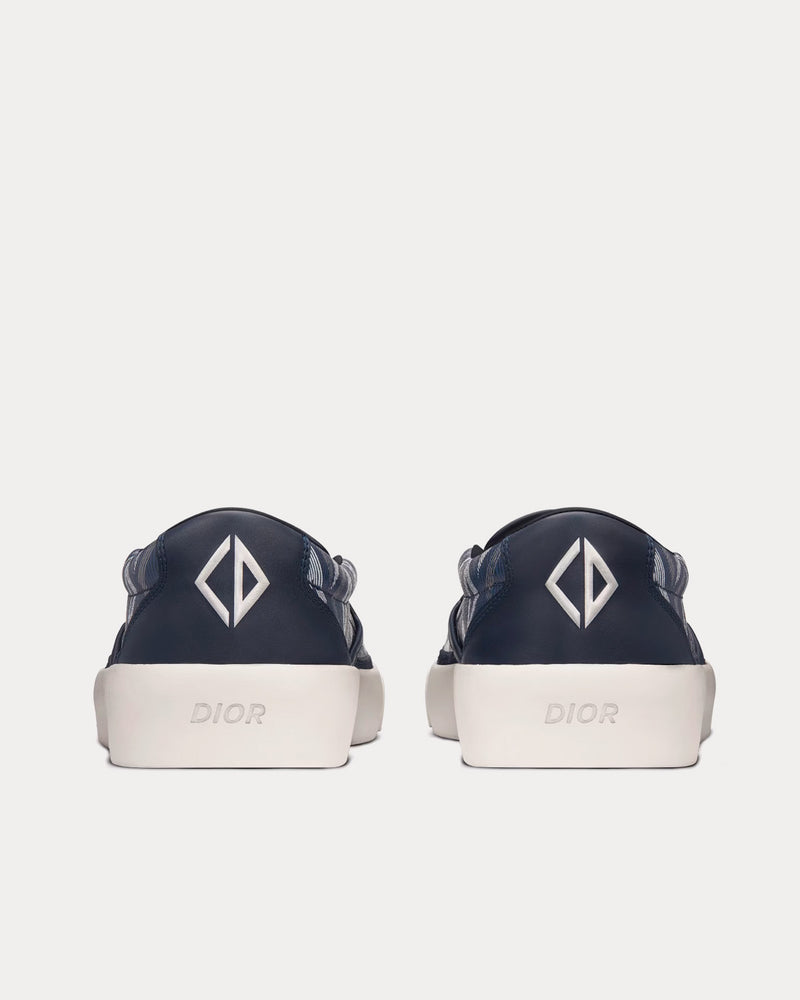Dior Men's B101 Navy Blue CD Diamond Canvas and Smooth Calfskin