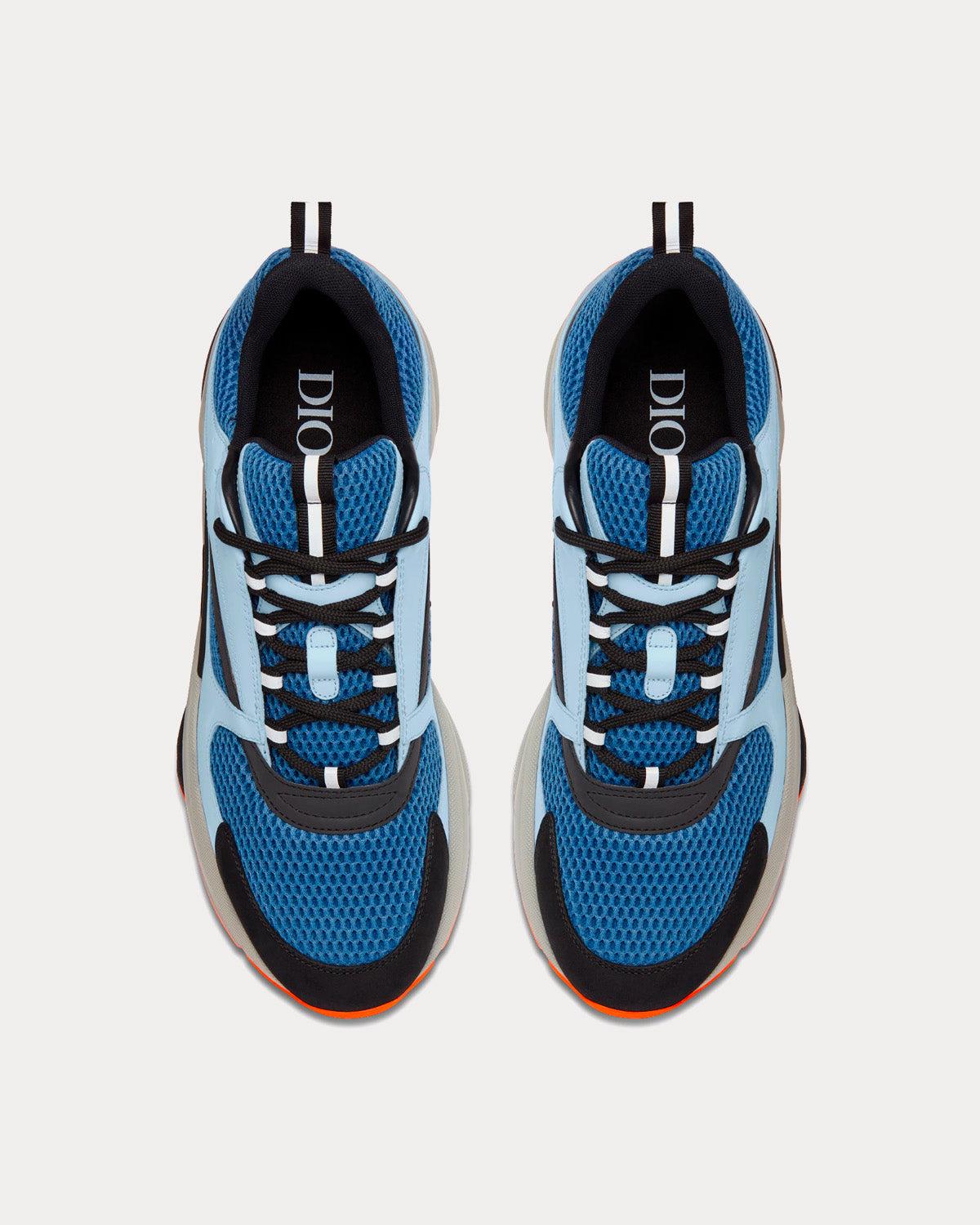 Dior B22 Blue Technical Mesh with Light Blue Smooth Calfskin Low Top Sneakers Sneak in Peace