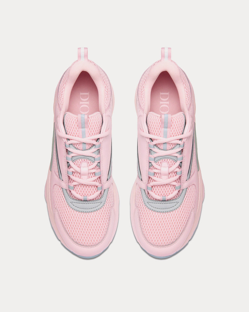 Dior B22 Pink Technical Mesh and Smooth Calfskin Low Top Sneakers - 2