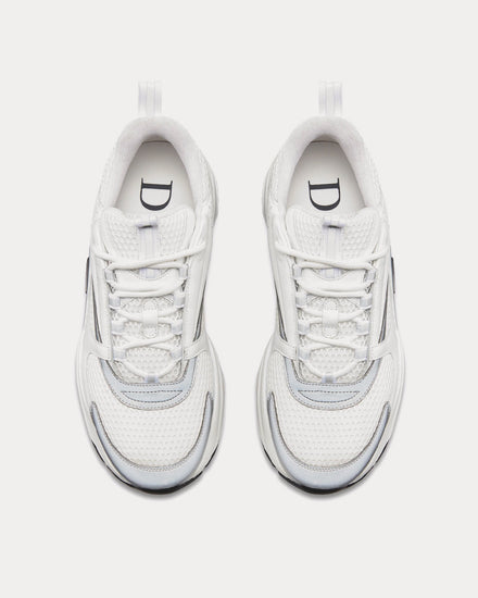 Dior B22 Technical Mesh & Calfskin White / Silver-Tone Low Top Sneakers - 2
