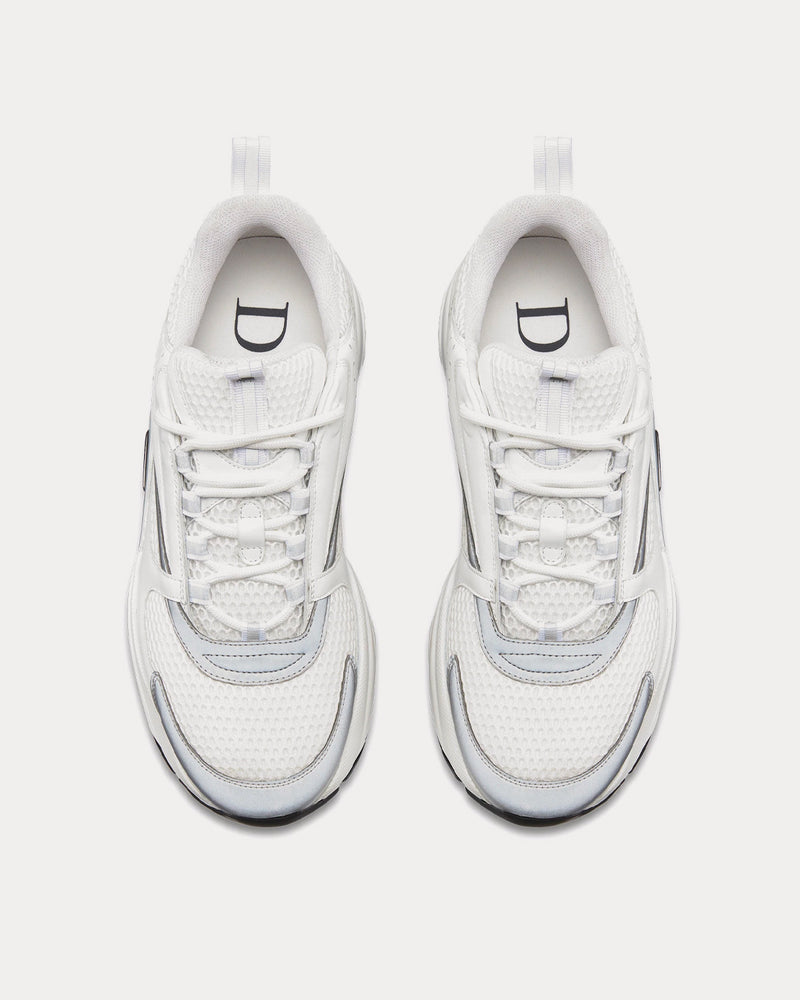 Dior B22 Technical Mesh & Calfskin White / Silver-Tone Low Top Sneakers - 2