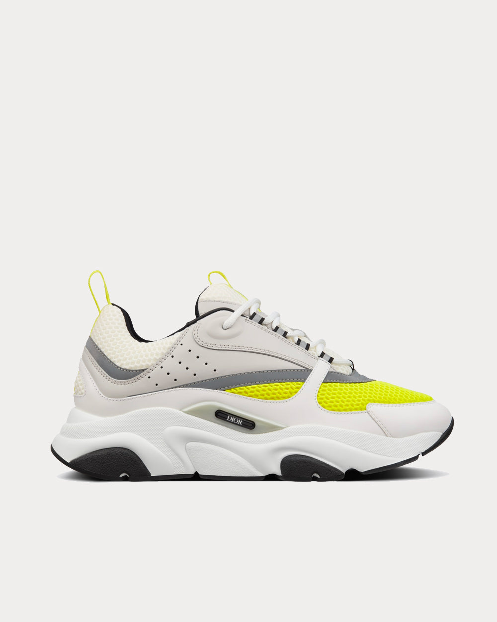Dior Vibe White Mesh and Black Calfskin with Fluorescent Yellow Rubber Low  Top Sneakers - Sneak in Peace
