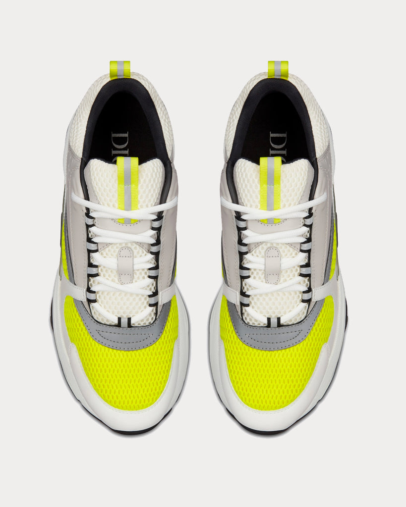 Dior B22 White and Yellow Technical Mesh with Beige and White Smooth  Calfskin Low Top Sneakers - Sneak in Peace