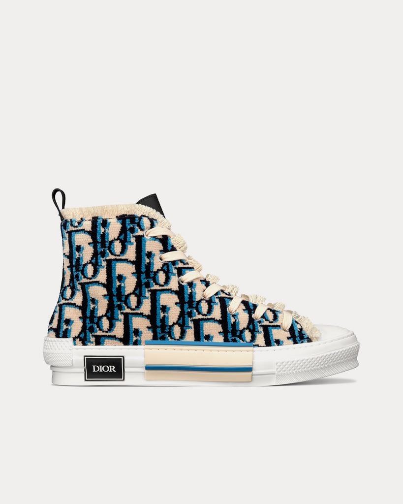 DIOR B23 HIGH-TOP SNEAKER. Beige, Black and Navy Blue Dior Oblique Tapestry