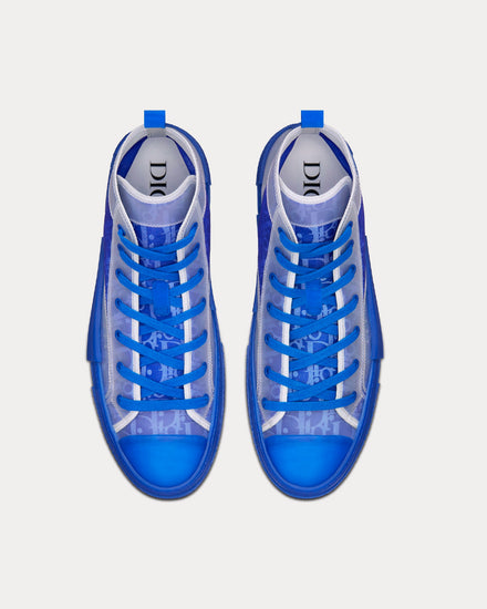 Dior B23 Blue Dior Oblique Canvas High Top Sneakers - 2