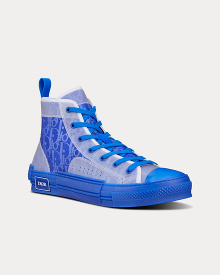 Dior B23 Blue Dior Oblique Canvas High Top Sneakers - 3