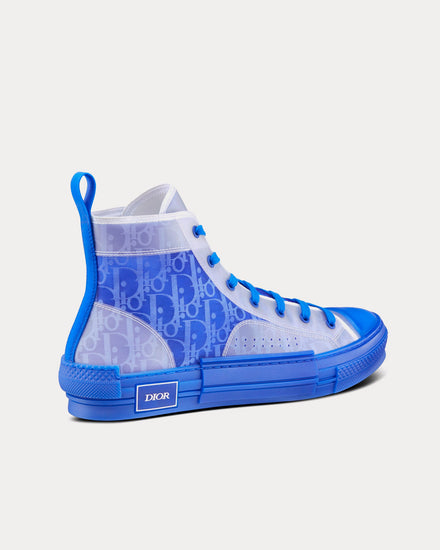 Dior B23 Blue Dior Oblique Canvas High Top Sneakers - 4