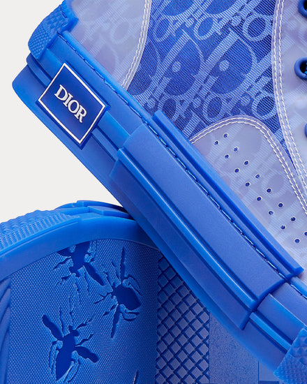 Dior B23 Blue Dior Oblique Canvas High Top Sneakers - 5