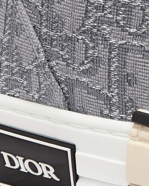 B23 Dior Oblique Jacquard and Ruthenium-Tone Metallic Thread High Top Sneakers