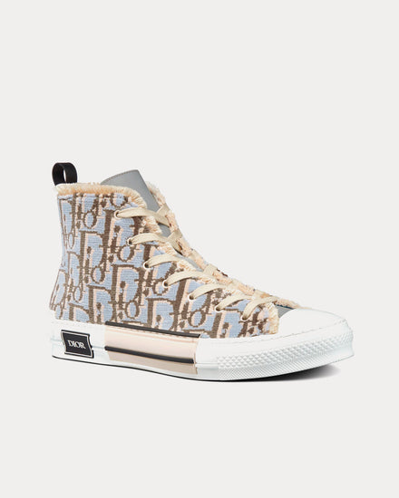 Dior B23 Greige Dior Oblique Tapestry High Top Sneakers - 3