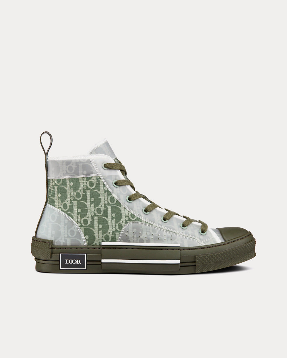 Dior Men's B23 Olive Dior Oblique Canvas High Top Sneakers & Trainers