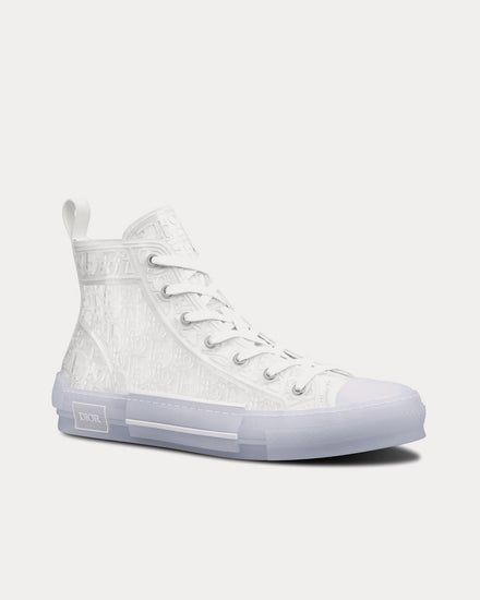 DIOR | B23 OBLIQUE TRANSPARENT HIGH SNEAKERS スニーカー Dior Men's B23 Transparent Canvas with White Raised Dior