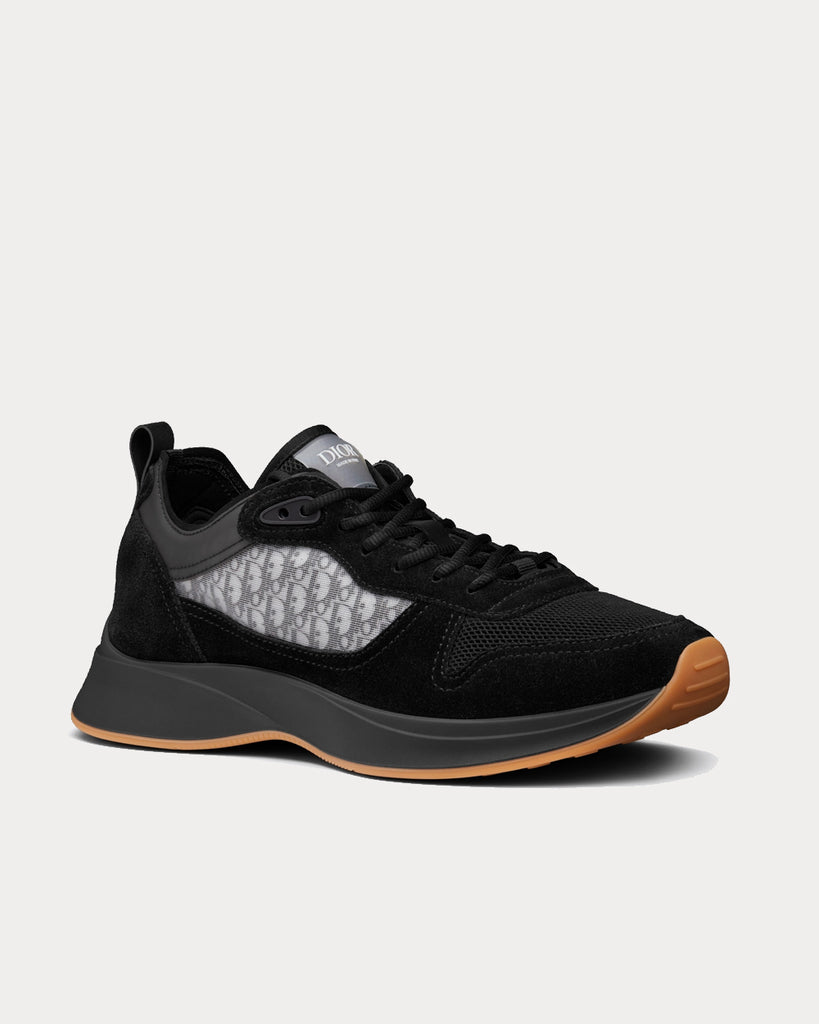 B25 Runner Sneaker Black Smooth Calfskin and Dior Oblique Jacquard