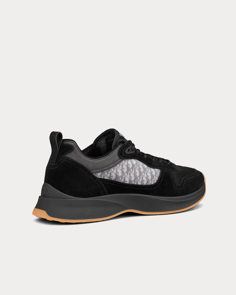 Dior Men's B25 Runnner Black Dior Oblique Canvas and Suede Low Top