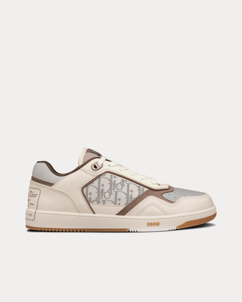 Dior B27 Cream & Greige Smooth Calfskin with 'Christian Dior 1947' Low Top Sneakers - 1